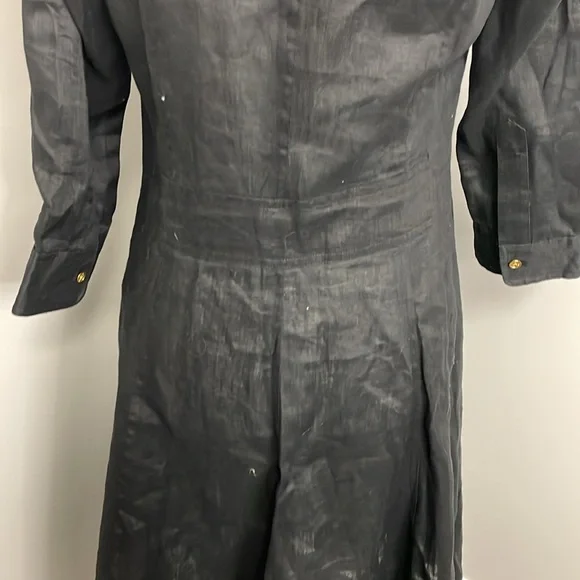 Lauren Ralph Lauren 100% Linen Classic Black Dress Long Sleeve Knee Size Small - Picture 6 of 7